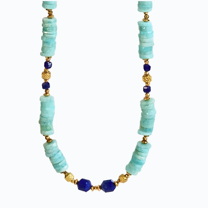 Krótki naszyjnik z amazonitów i lapis lazuli .png