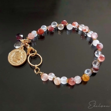 Bransoletka z kwarcami truskawkowymi